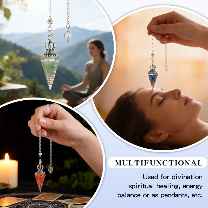 Crystal Crown Yoga Meditation Accessory Hexagonal Cone Spirit Pendulum