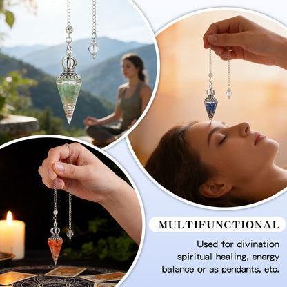 Crystal Crown Yoga Meditation Accessory Hexagonal Cone Spirit Pendulum
