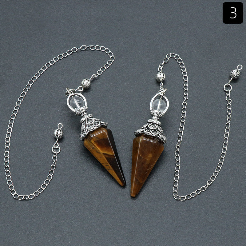 Hexagonal Pyramid Gravity Concentration Healing Crystal Pendulum