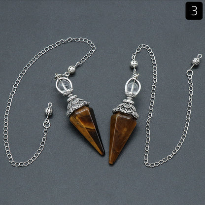 Hexagonal Pyramid Gravity Concentration Healing Crystal Pendulum
