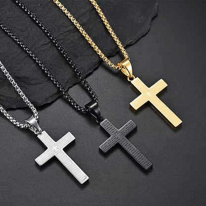 Fashionable And Minimalist Stainless Steel Cross Pendant Necklace