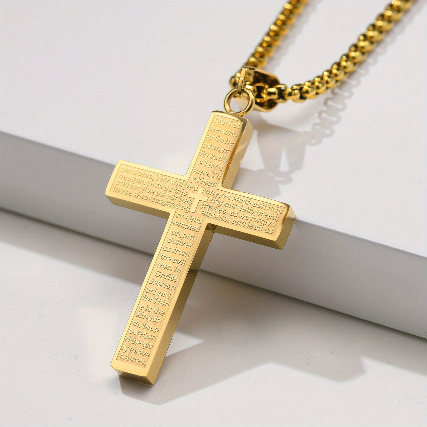 Fashionable And Minimalist Stainless Steel Cross Pendant Necklace