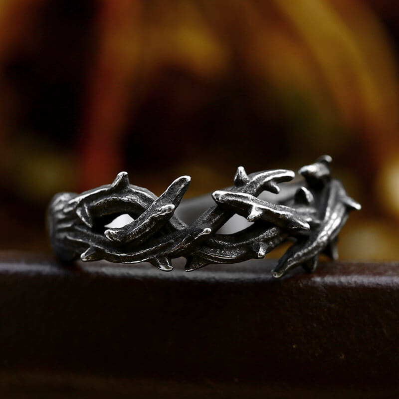 Simple And Stylish Men's Stainless Steel Tree Branch Ring