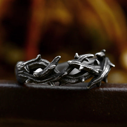 Simple And Stylish Men's Stainless Steel Tree Branch Ring