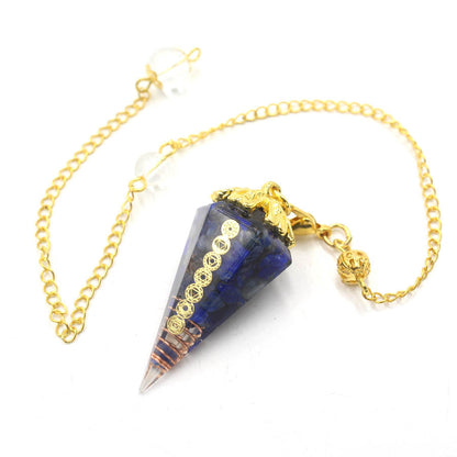 Golden Chain Tapered Resin Crystal Pendulum