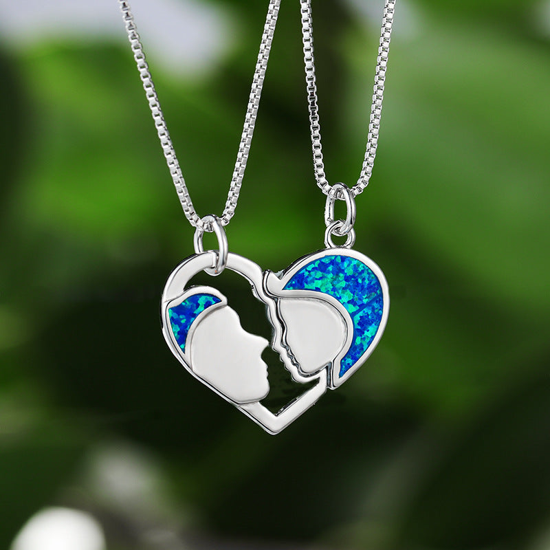 Opal Portrait Puzzle Set Necklace