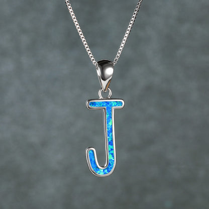 Opal Letter J Necklace