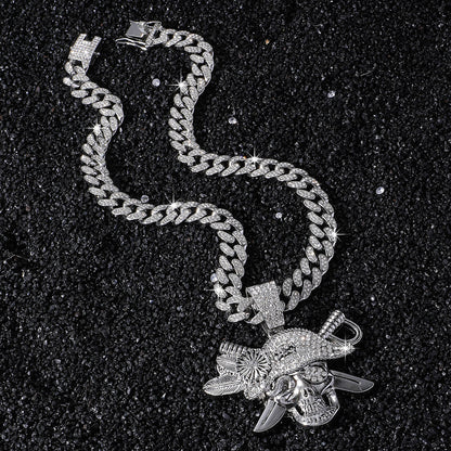 Hip-Hop Style Pirate Image Cuban Chain Pendant Necklace