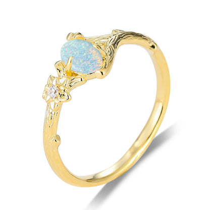 Women's Twig Opal ring with Zirconia