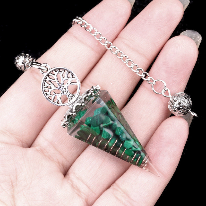 Crystal Life Tree Resin Gravel Spirit Pendulum