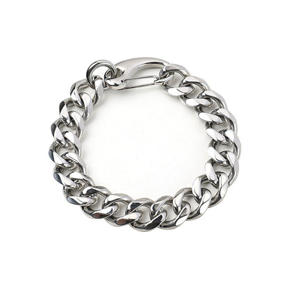 Men’s Hip Hop Stainless Steel Cuban Link Bracelet Fashion Street Wrist Jewelry