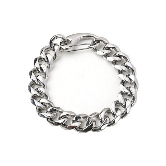 Men’s Hip Hop Stainless Steel Cuban Link Bracelet Fashion Street Wrist Jewelry