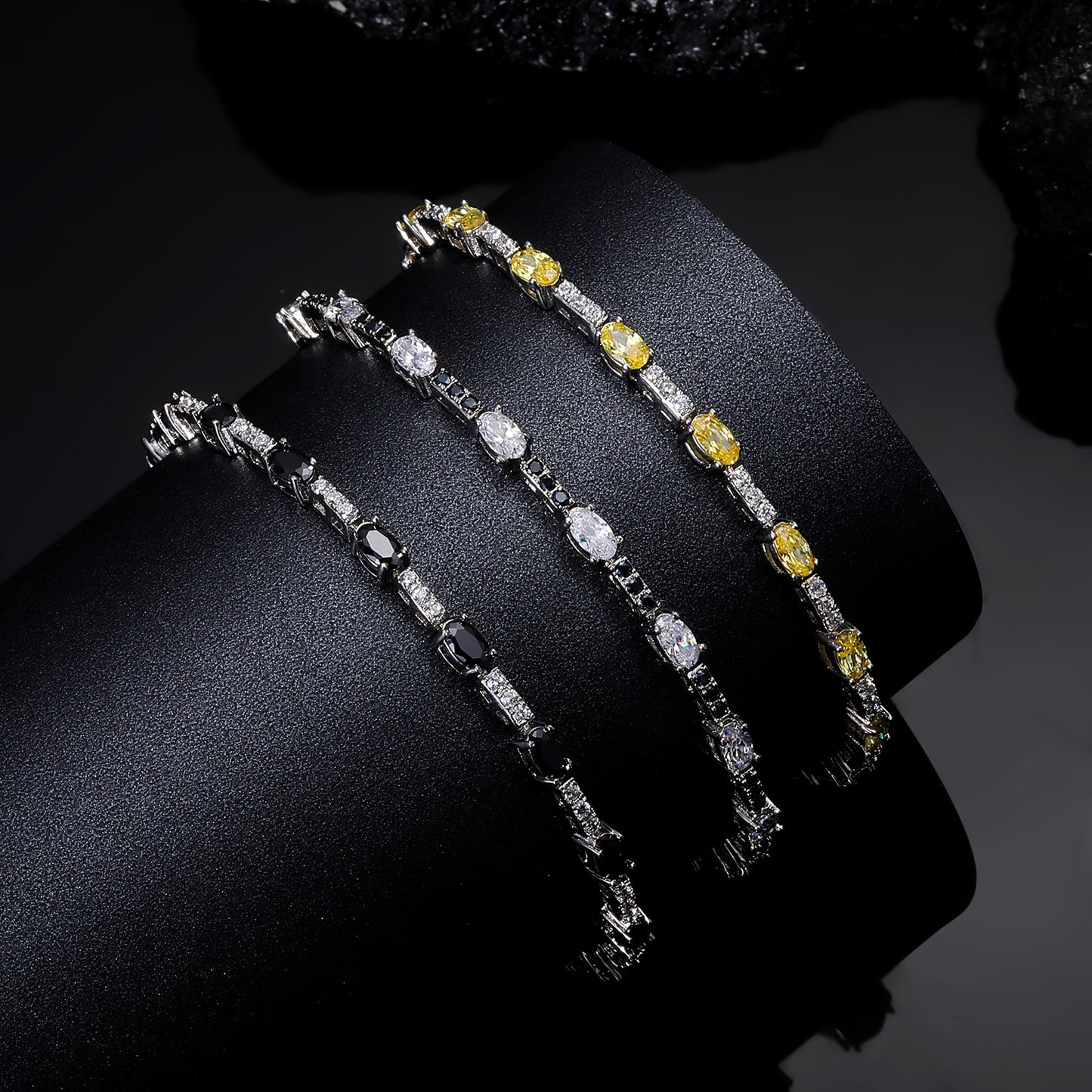 Women&Men's Simple Zircon Cuban Tennis Bracelet with Drawstring Design