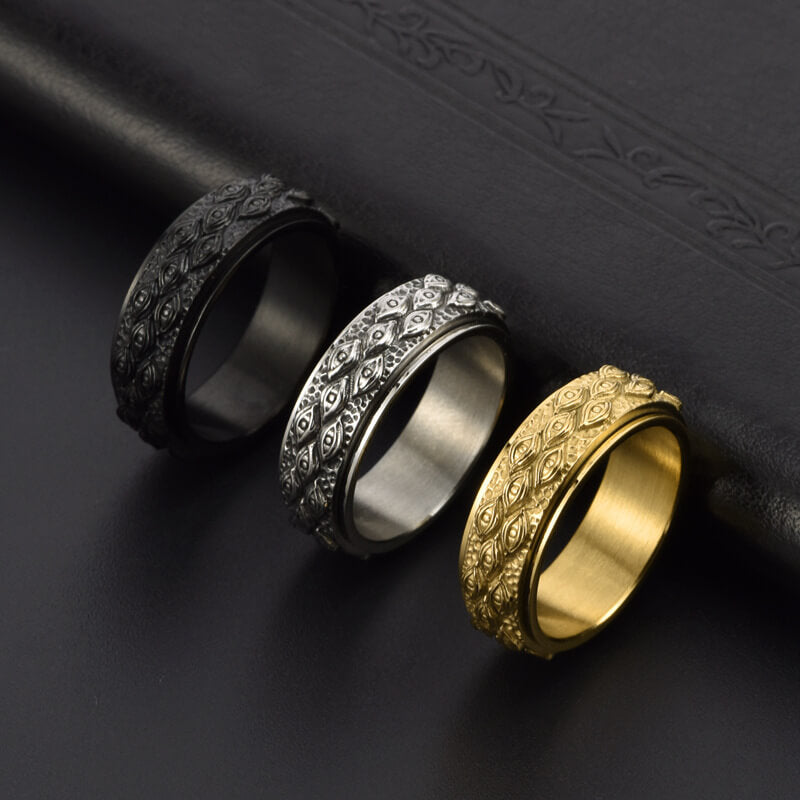 Rotating Eye Design Men's Ring