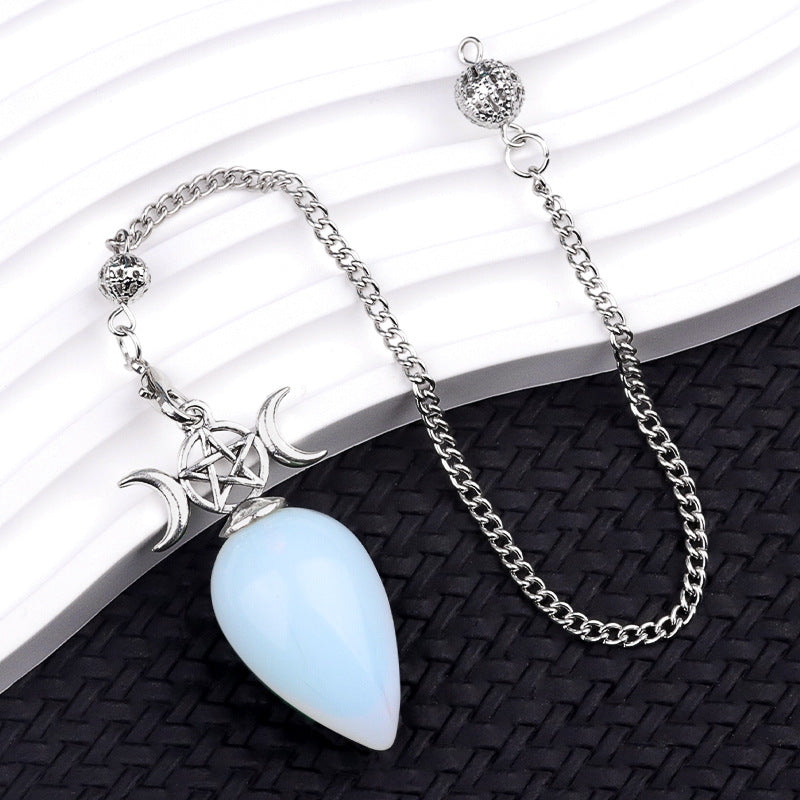 Natural crystal water droplet three-phase moon spirit pendulum