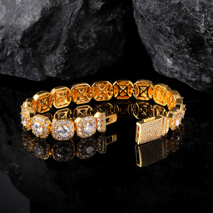 Women&Men's 12mm Wide Rock Candy Chain Zircon Cuban Tennis Bracelet