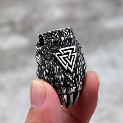 Vintage Stainless Steel Viking Bear Claw Pendant Necklace for Men