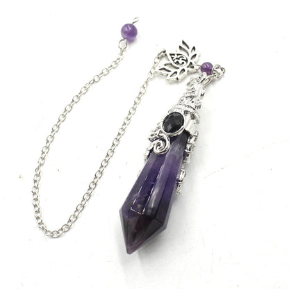 Lotus Crystal 12-facet Cone-shaped Spirit Pendulum