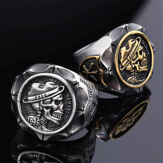 Punk Men's Vintage Travel Jewelry Skull Pattern Ring