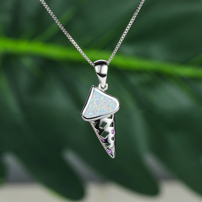 Aussie Opal Cute Ice Cream Necklace