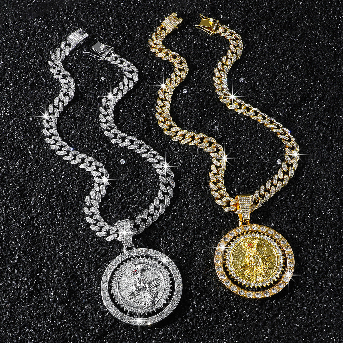 Hip-Hop Style Death Scythe Cuban Chain Pendant Necklace
