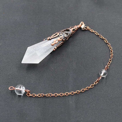 Vintage Red Copper Faceted Crystal Spirit Pendulum