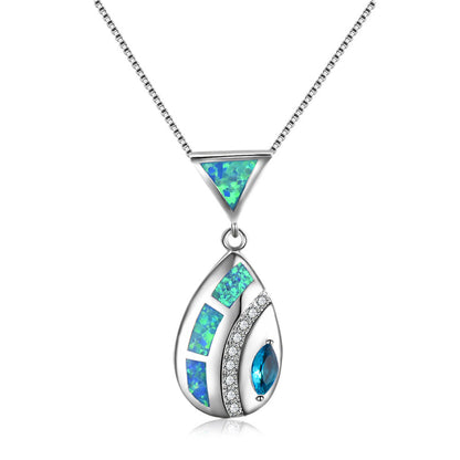 Triangle Opal Waterdrop Necklace