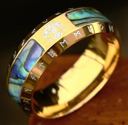 Retro fashion minimalist Viking alphabet men's ring