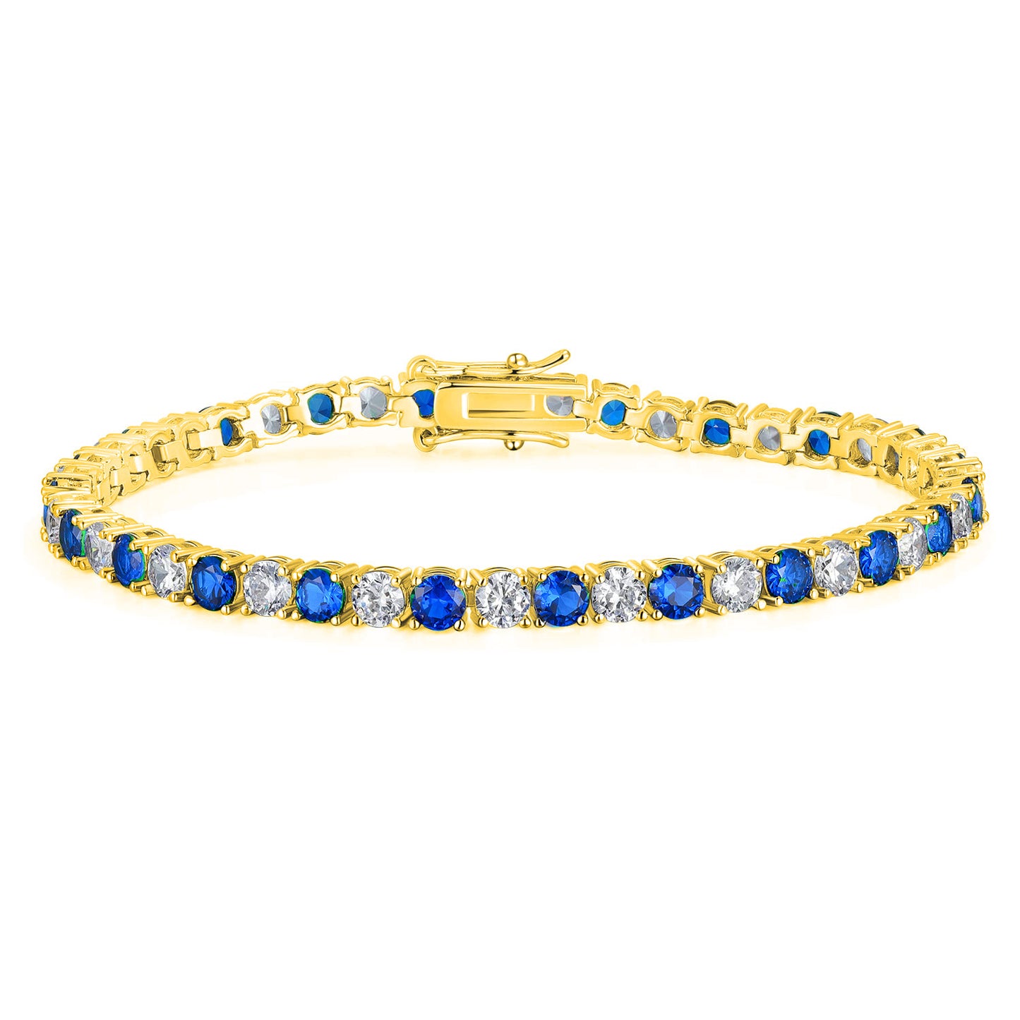 Women&Men's 4mm Round Zircon Eight-Shaped Clasp Tennis Bracelet