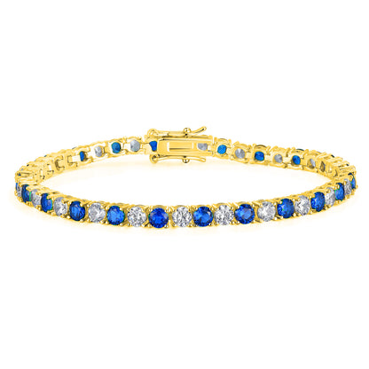Women&Men's 4mm Round Zircon Eight-Shaped Clasp Tennis Bracelet