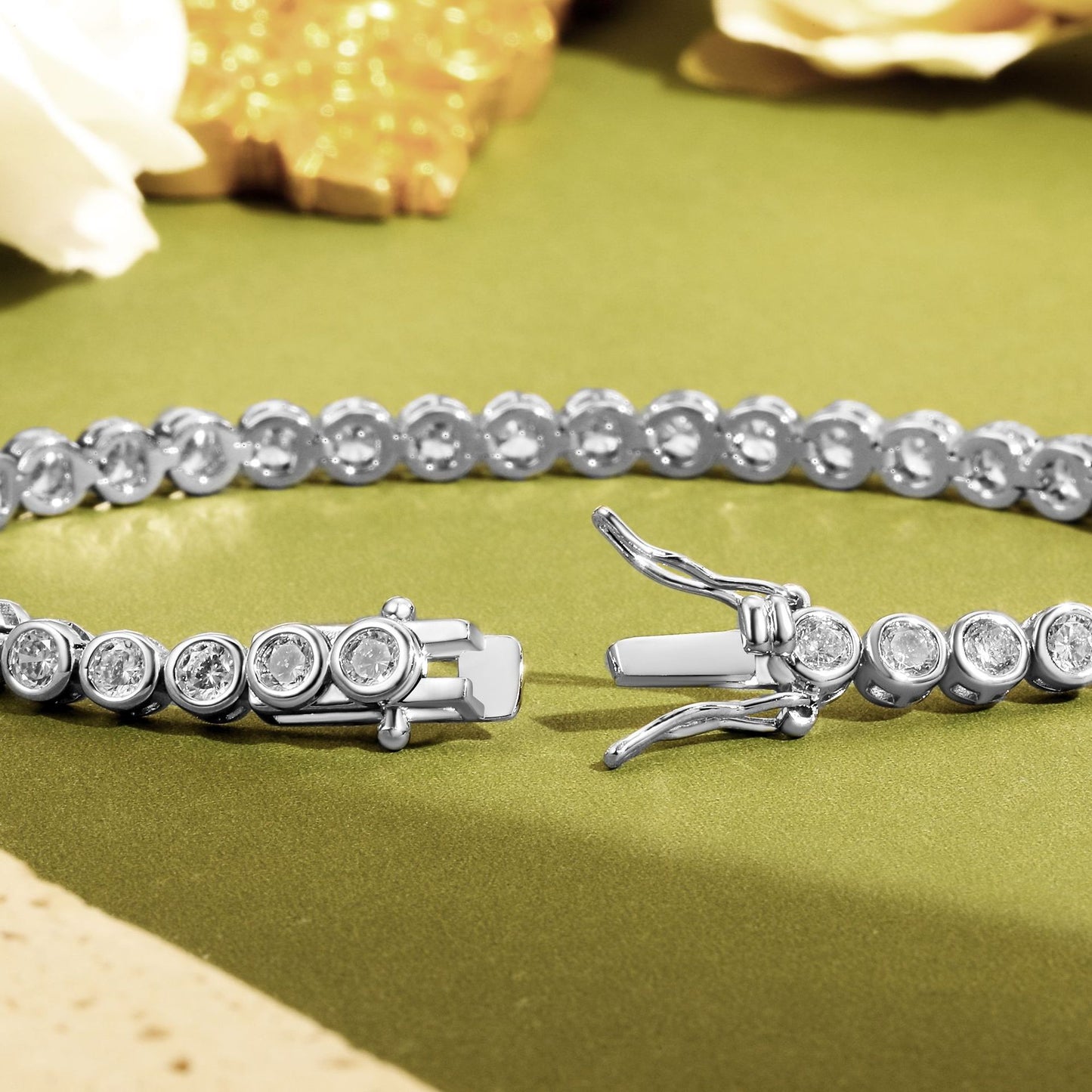 Women&Men's 3mm Round-Shaped Zircon Tennis Bracelet