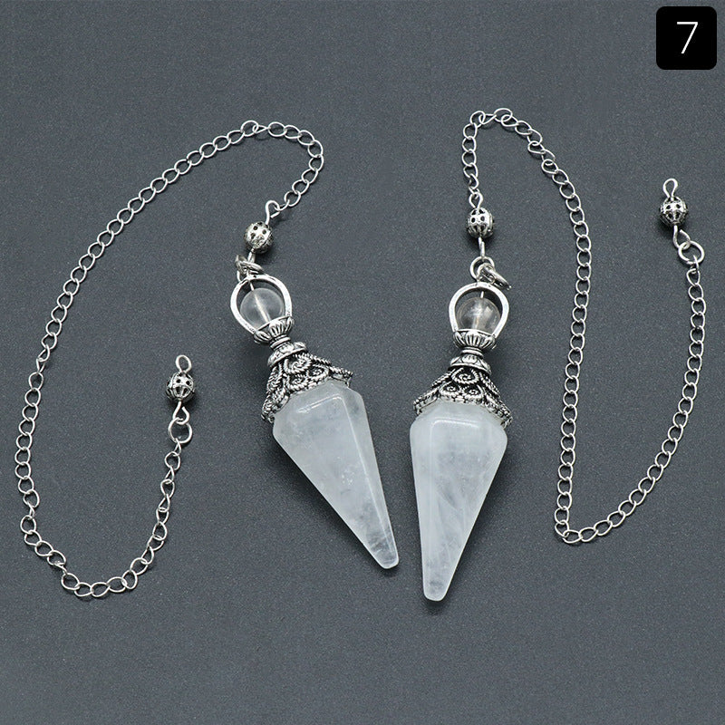 Hexagonal Pyramid Gravity Concentration Healing Crystal Pendulum