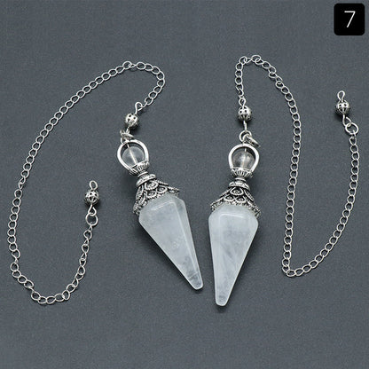 Hexagonal Pyramid Gravity Concentration Healing Crystal Pendulum