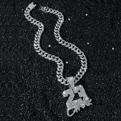 Hip-Hop Style Number 23 Cuban Chain Pendant Necklace