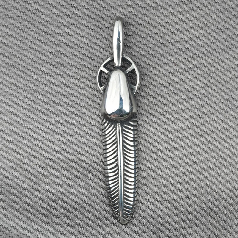Men's Vintage Feather Pendant Necklace