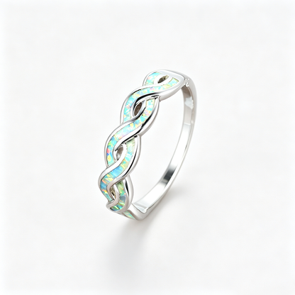 Women's Twisted Interweave Opal Ring