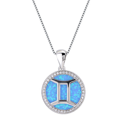 Opal  Gemini Pendant Necklace
