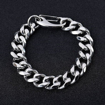 Men’s Hip Hop Stainless Steel Cuban Link Bracelet Fashion Street Wrist Jewelry