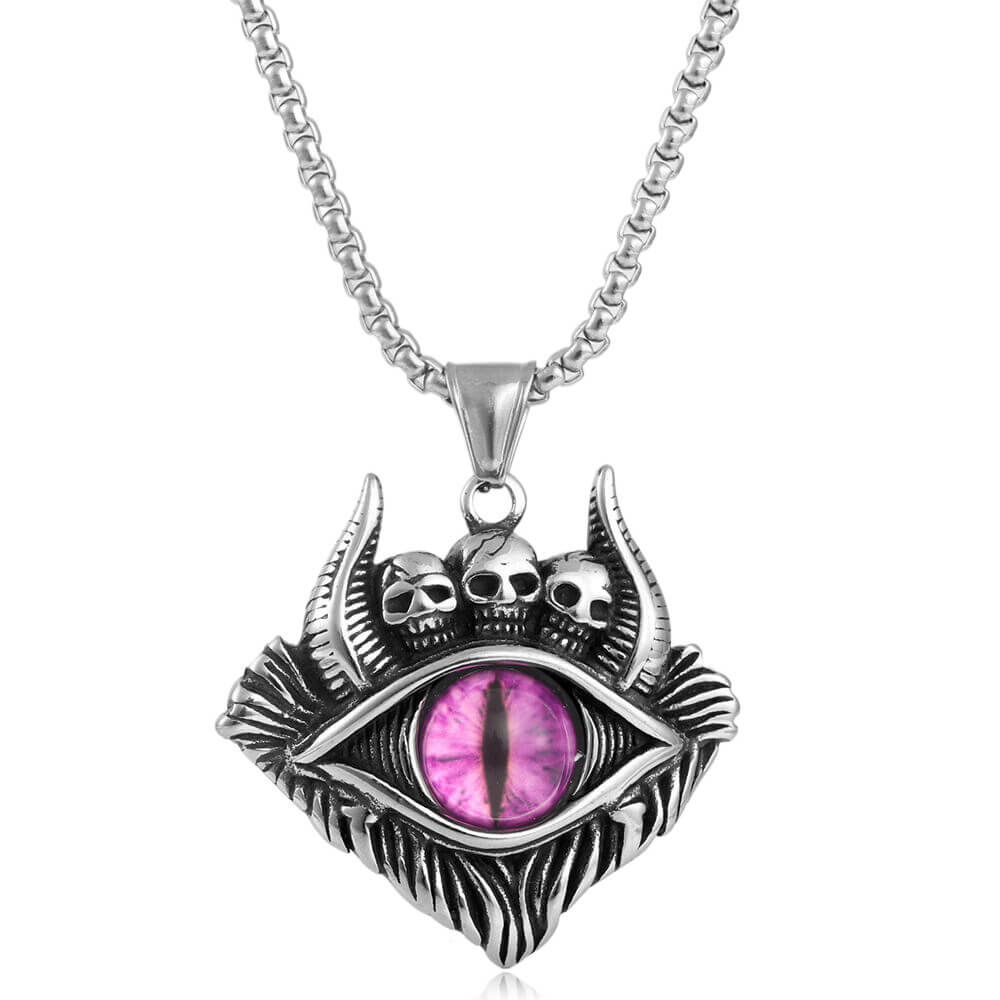 Men's Vintage Devil's Eye Pendant Necklace