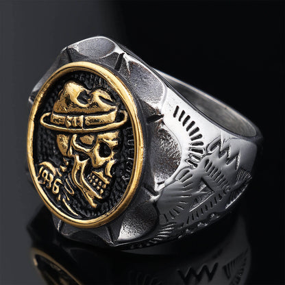 Punk Men's Vintage Travel Jewelry Skull Pattern Ring