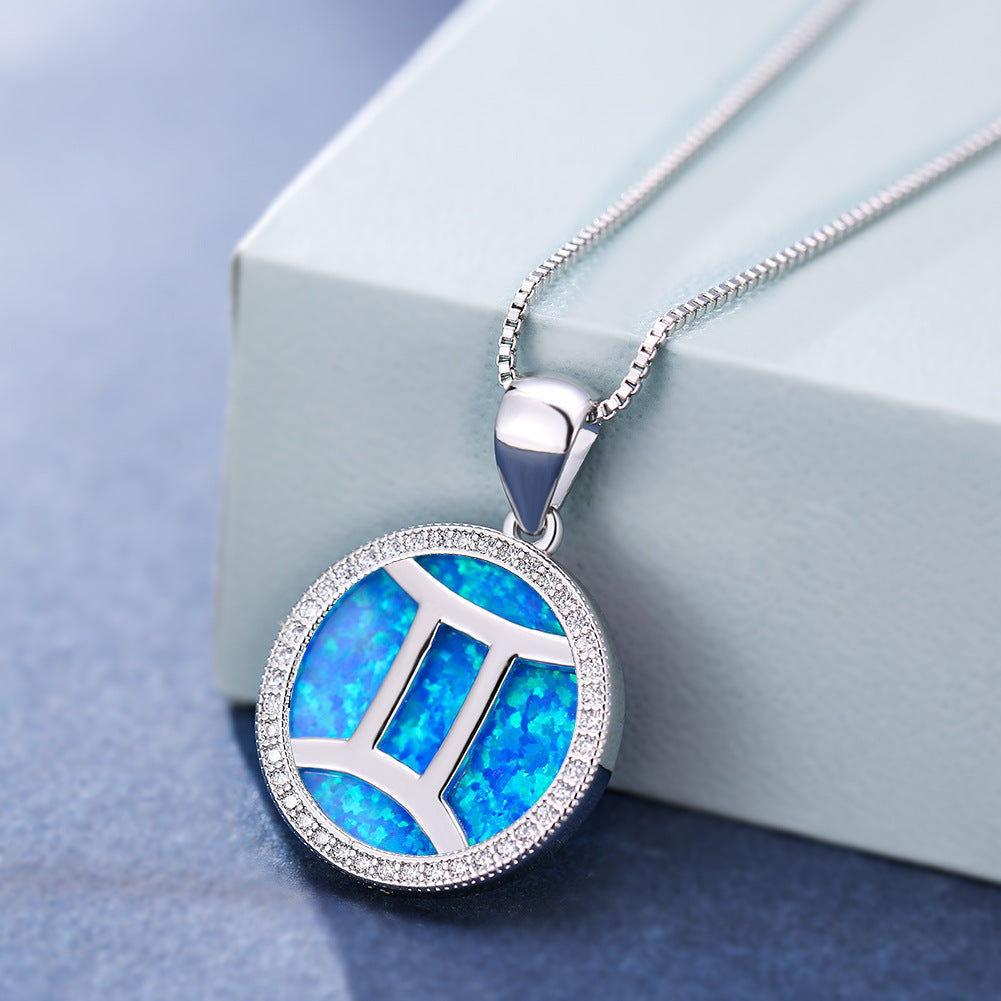 Opal  Gemini Pendant Necklace