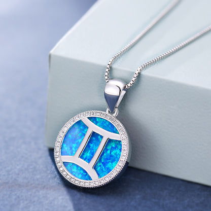 Opal  Gemini Pendant Necklace