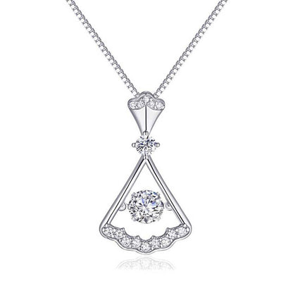 Women's White Gold Skirt Shape Beating Moissanite Pendant