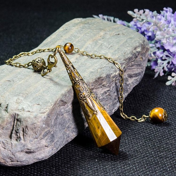 Vintage 12-Faceted Tiger Eye Protection Pendulum