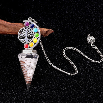 Colorful Life Tree Crystal Gravel Resin Spirit Pendulum