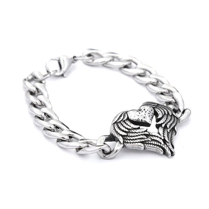 Men's European Streetwear Stainless Steel Bracelet, Viking Witch's Knot Celtic Knot Trendy Fashion Wrist Jewelry
