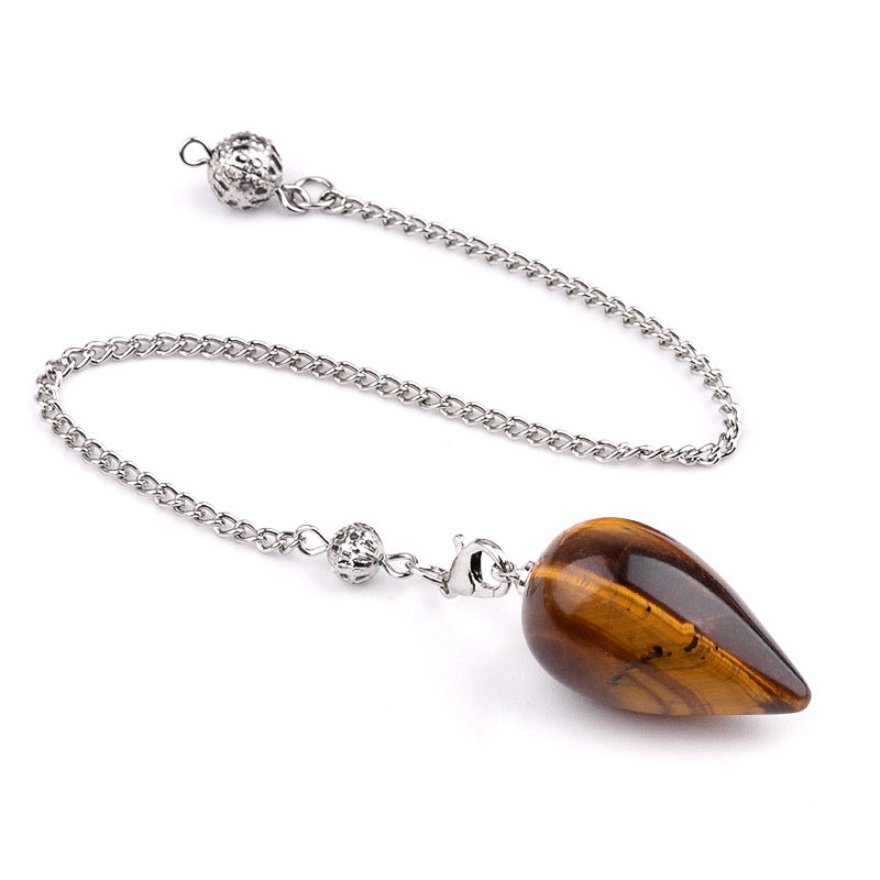 Vintage yoga meditation teardrop-shaped natural crystal spirit pendulum