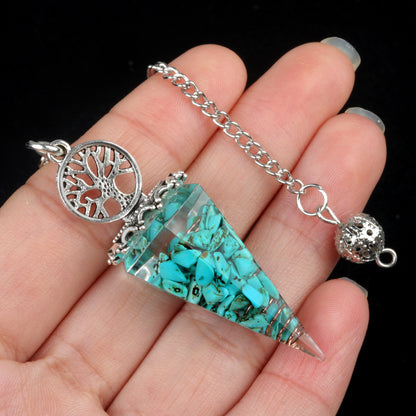 Crystal Life Tree Resin Gravel Spirit Pendulum