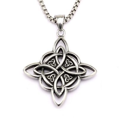 Vintage Stainless Steel Celtic Knot Pendant Necklace for Men