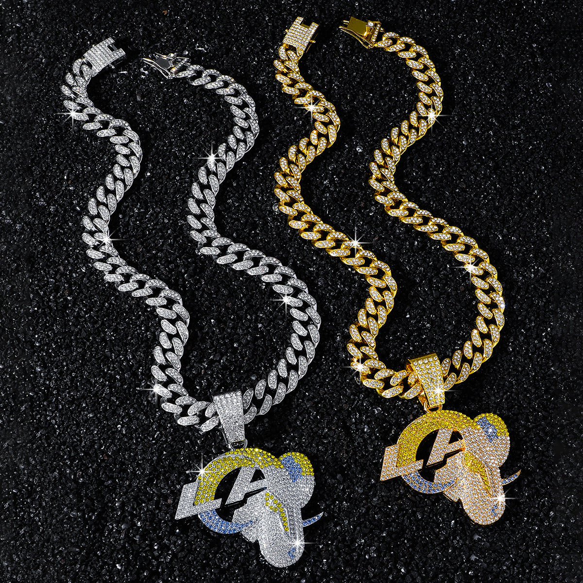 Trendy Hip-Hop Style Team Logo Cuban Chain Pendant Necklace